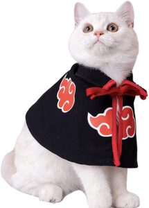 Capa de gato, disfraz de ninja de anime, ropa para mascotas de Halloween, capa para mascotas