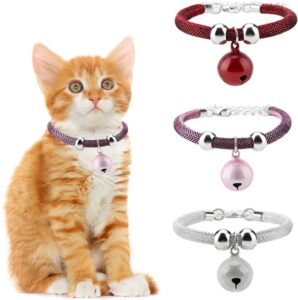 Collares para gatos, Ajustables 20-38 cm Mascotas Gato Perro Campana Collar Estilo japonés Collar para mascotas