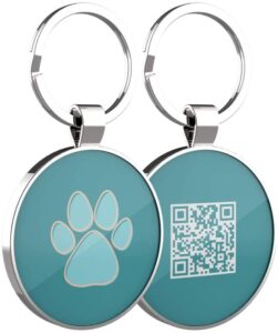 DISONTAG Etiquetas de identificación de mascotas con código QR, etiquetas de perro personalizadas