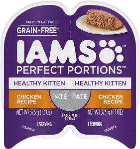 IAMS Healthy Kitten Grain Free Wet Cat Food, Chicken Pate, 2.6 oz. (24 Twin Packs)