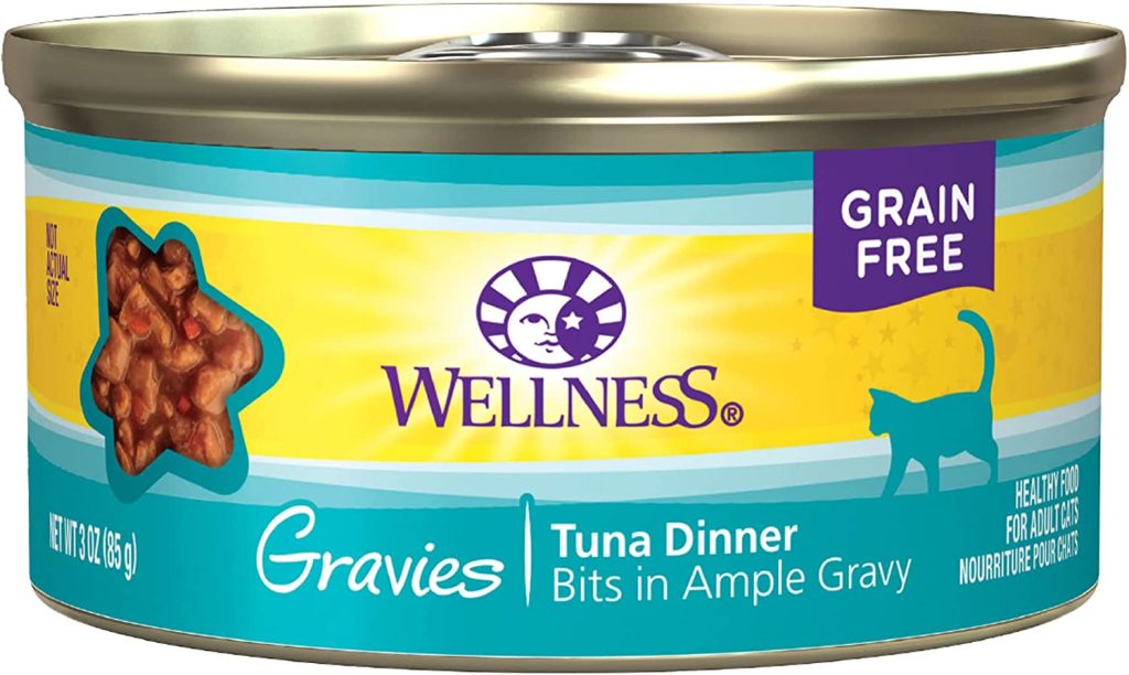 Wellness Complete Health Natural Grain Free Wet Canned Cat Food, Gravies Tuna Dinner, 3-Ounce Can (Pack Of 12)